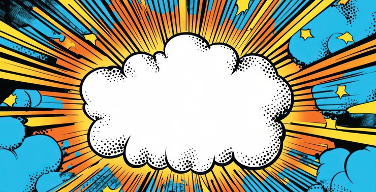 Foto sprechblase comicbuch pop art explosion sprechstil