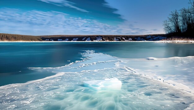 Spring Lake Blue Ice Rays Higgins Lake Michigan