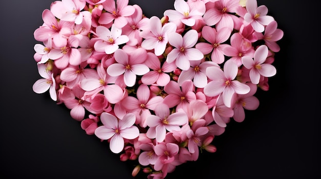 Spring39s Tender Embrace Bunch de flores em forma de coração ideal para arte temática de amor