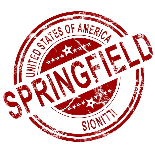 Springfield-Stempel mit weißem Hintergrund