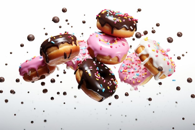 Foto sprinkle haven eine köstliche reihe von donuts auf einem klaren png- oder weißen hintergrund