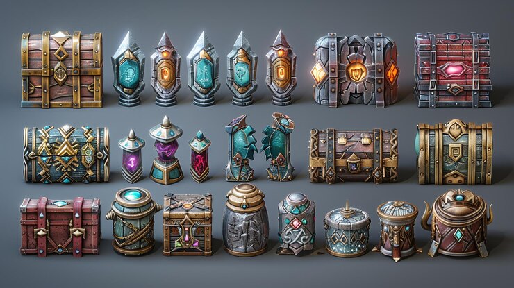 Foto sprites de elementos de juego