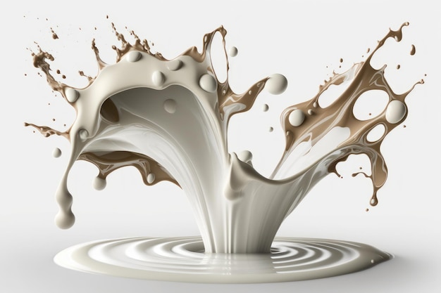 Spritzer Milch auf weißem Hintergrund