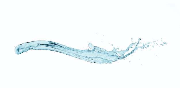 Spritzwasserform isoliert auf weißem Hintergrund.