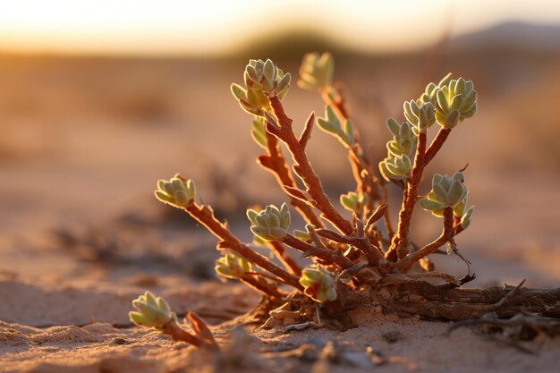 Sprouts suculentos no deserto Generative Ai