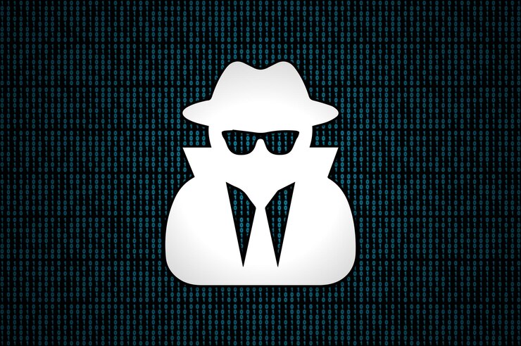 Foto spyware en un código binario