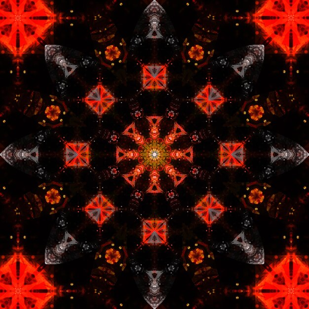 Foto square seamless patterns kaleidoscope pattern is symmetrical