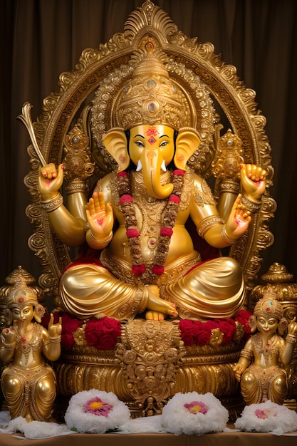 Foto sri ganesha está sentado