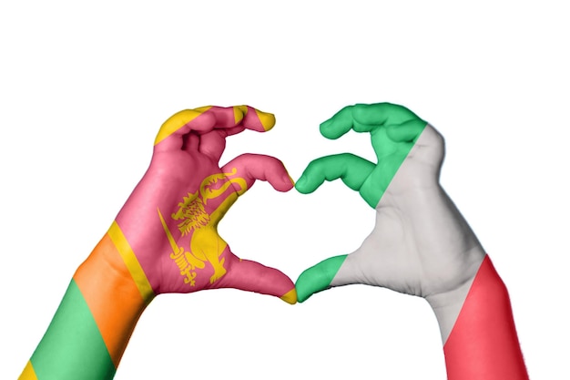 Sri Lanka Italien Herz Handgebärde, um ein Herz zu machen