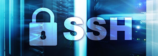 SSH Secure Shell protocolo e software Proteção de dados conceito de internet e telecomunicações