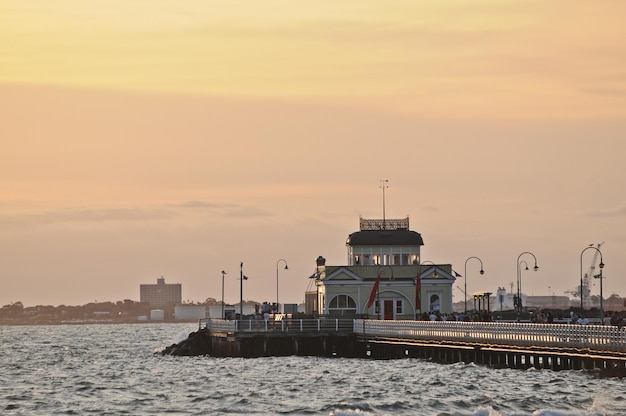 St Kilda Pier velada tranquila en Melbourne, Victoria, Australia