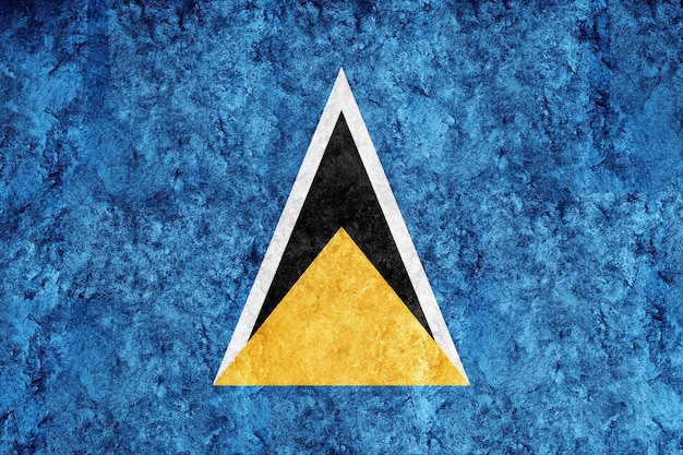 St. Lucia Metallic-Flagge Strukturierte Flagge