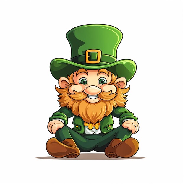 Foto st. patrick 3d-cartoon auf weißem hintergrund