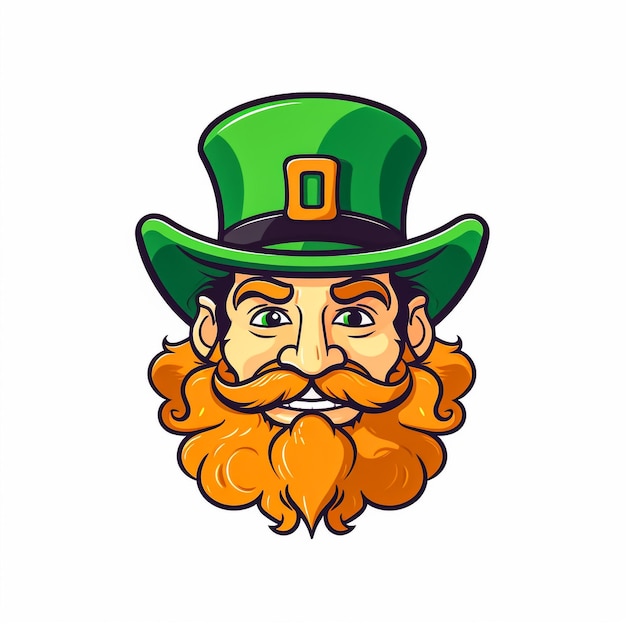 St. Patrick Cara com cabelo vermelho e barba vermelha