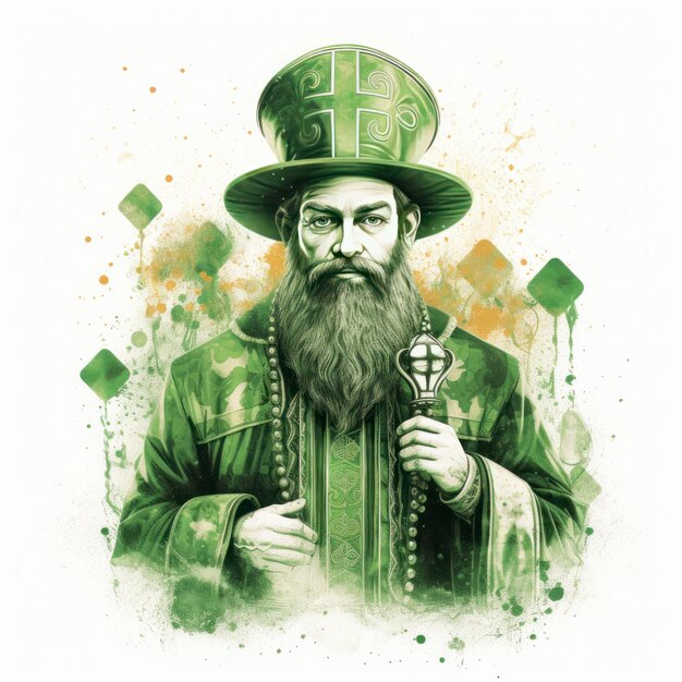 Foto st. patrick em fundo branco