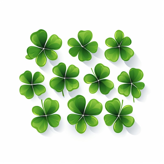 St. Patrick's Clover Leaf Vector 2D Ilustração