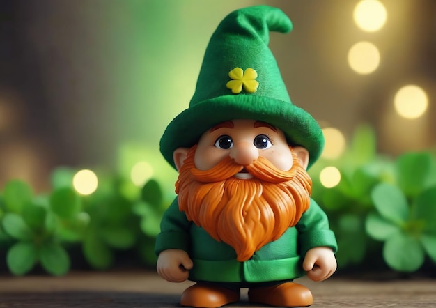 St. Patrick's Day abstraktes Hintergrund Kleeblatt grüner Hut Goldmünzen Koboldhut mit Kleeblättchen