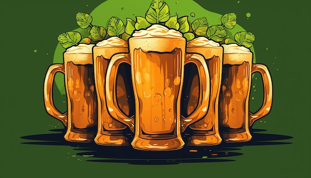 St. Patrick's Day copos de cerveja