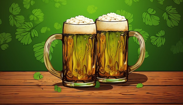 St. Patrick's Day copos de cerveja