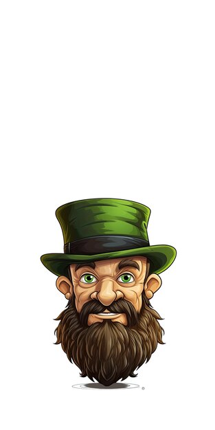 St. Patrick's Day-Illustration mit einem grün gekleideten, bärtigen Dschungel mit grünem Hut