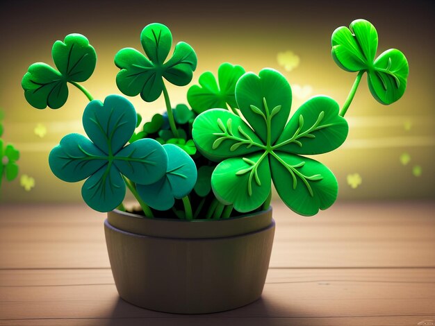 St. Patrick's Day Retro-Stil Embleme Blattklee Schamrock