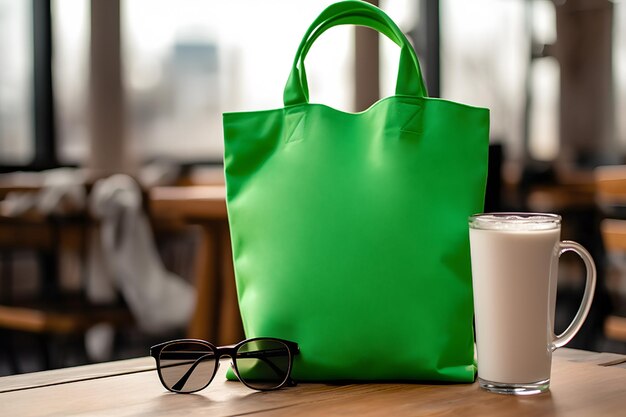 St. Patrick's Day Tote Bag Mockup Grün-Leere St. Patricks Tasche Mockup