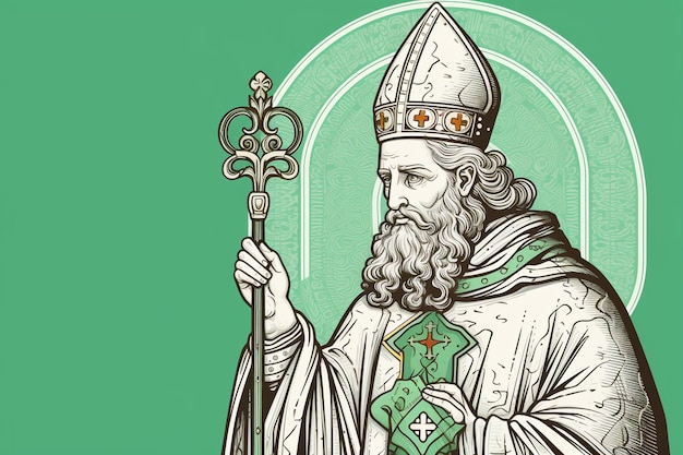 St. Patrick's Design mit grünem Hintergrund und Typografie