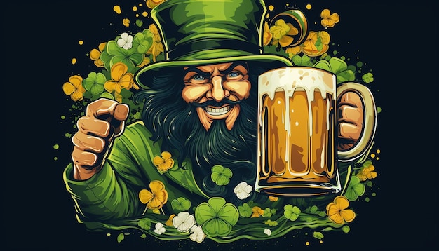 Foto st. patrick's tag becher mit bier