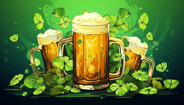 St. Patrick's Tag Becher mit Bier