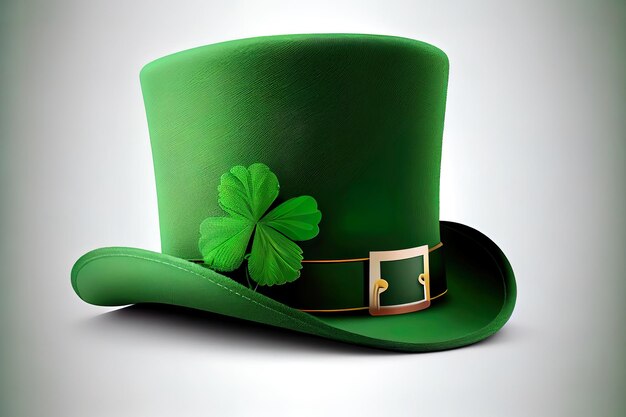 St. Patrick39s Day Hat mit Clover Isolierte realistische Generative Ai