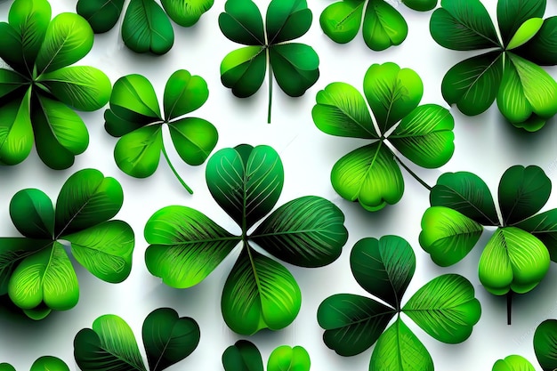 St Patrick39s Day vector padrão perfeito em um fundo branco realista Generative Ai