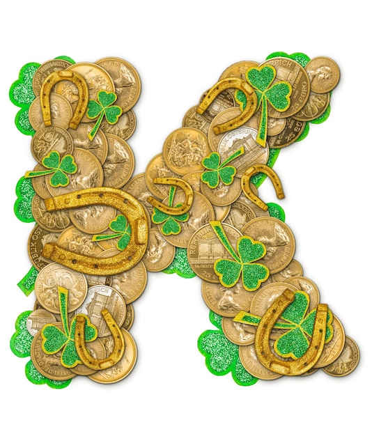 St. Patricks Day Feiertagsbuchstabe K