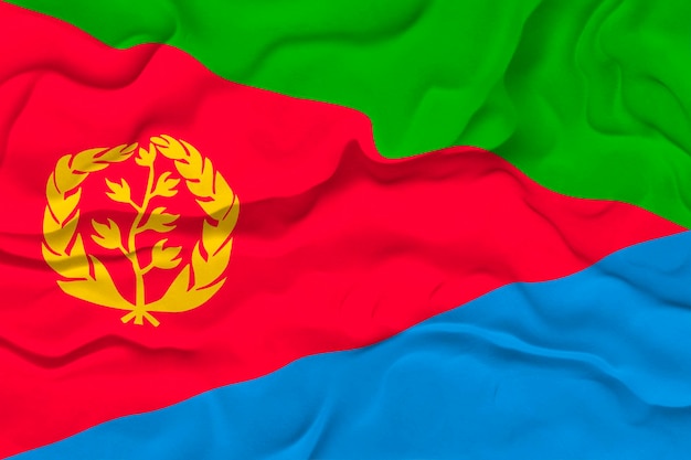 Staatsflagge Eritreas Hintergrund mit Flagge Eritreas