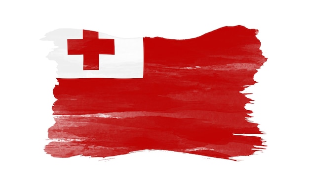 Staatsflagge von Tonga mit Pinselstriche