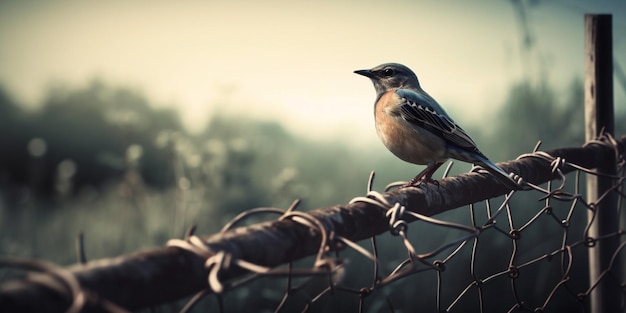 Stacheldrahtzaun Vogel Freiheitskonzept