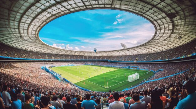 Foto stadion mit fans bei der fifa frauen-weltmeisterschaft australien und neuseeland 2023 generative ai