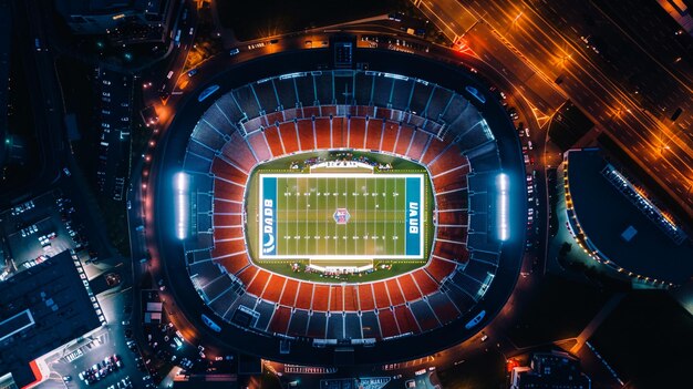 Foto stadion und park des fußballvereins krasnodar bei sonnenuntergang vor dem hintergrund der abendlichen stadt