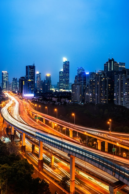 Stadt erhöhte Straße, Überführung Nachtansicht, Shanghai