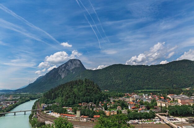 Stadt Kufstein Panorama Luftaufnahme