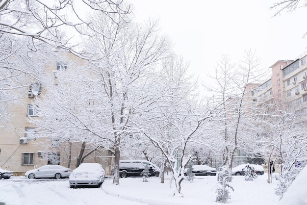 Foto stadt unter schnee