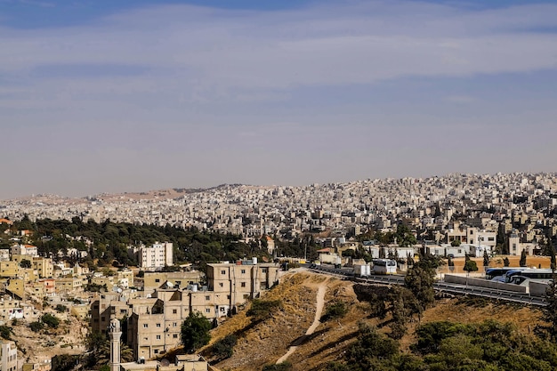 Stadtbild der Innenstadt von Amman von der Zitadelle Jordan