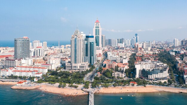 Stadtbild Küstenstadt Qingdao in China