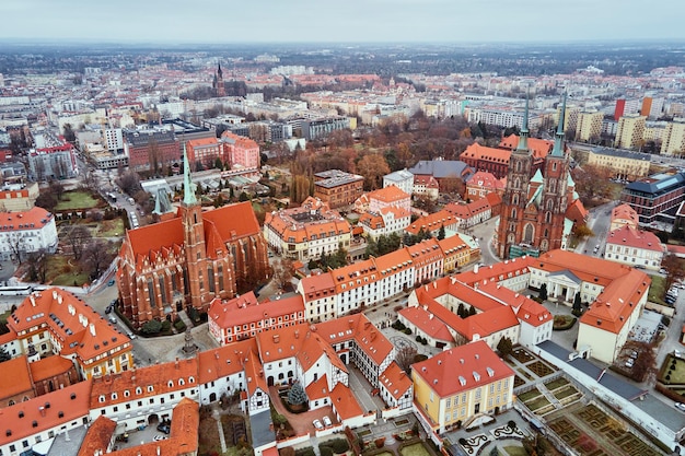 Stadtbild von breslau-panorama in polen-luftbild