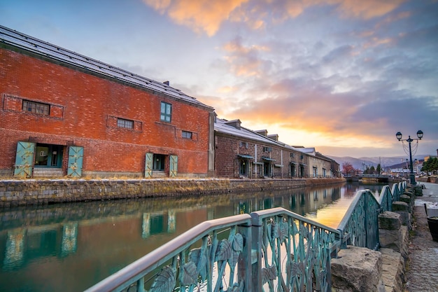 Stadtbild von Otaru, Japan-Kanal und historisches Lagerhaus, Sapporo Hokkaido Japan