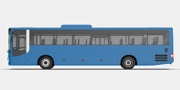 Stadtbus isoliert auf grauem Hintergrund 3D-Darstellung