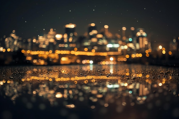 Foto stadtfensterlichter verschwommene lichter bokeh straßenlichter bunte lichter regnerische nacht