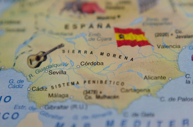 Stadtkarte von Cordoba in Spanien Reisekonzept