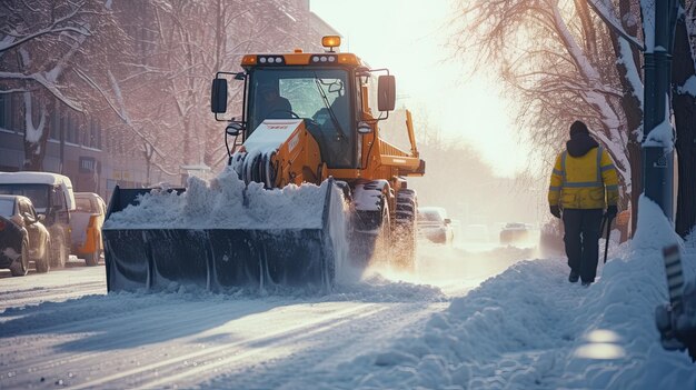 Stadtstraße für die Schneebeseitigung im Winter