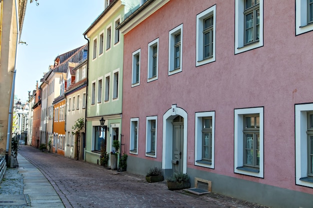 Stadtstraße von Meißen in Sachsen