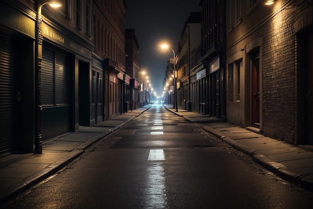 Stadtstraßenkreuzung, schwache Straßenlaternen, Straßenansicht, Hintergrundillustration